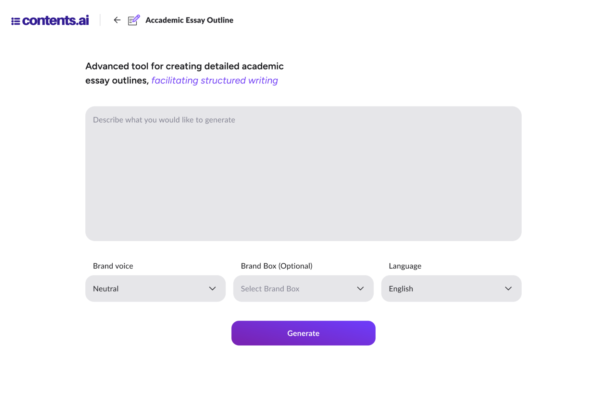 Academic Essay Outline