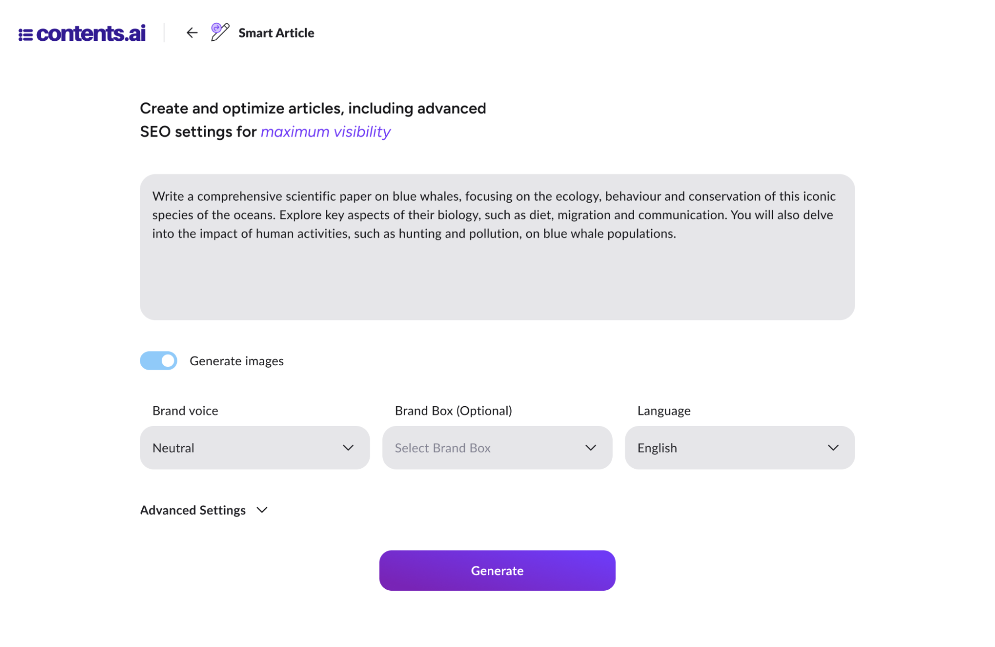 Smart Article Contents AI